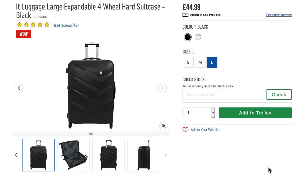 it luggage 4 wheel large hard suitcase